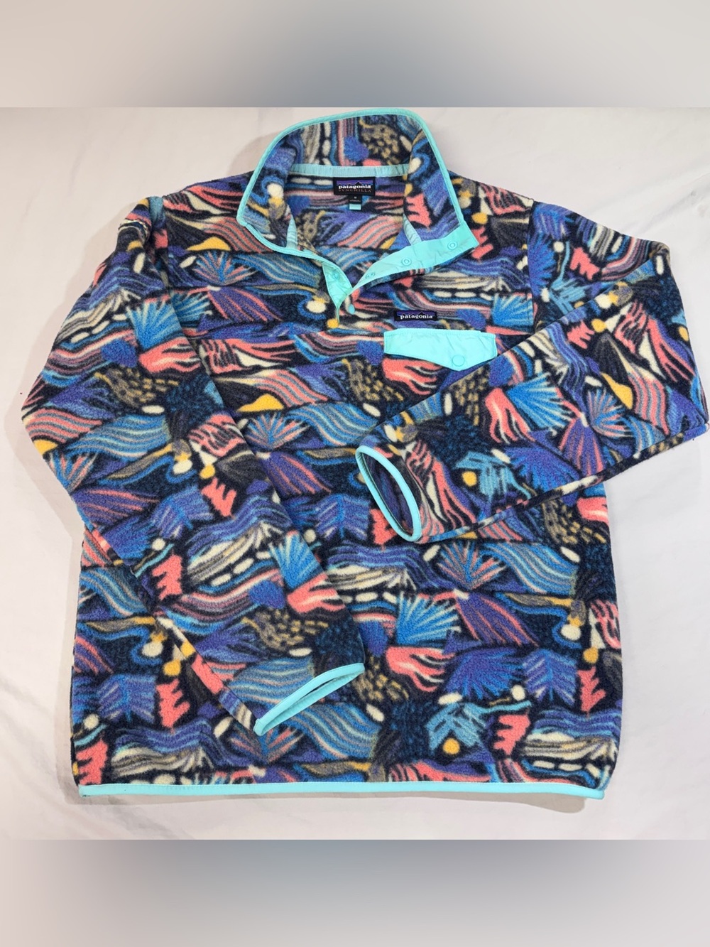 Patagonia Aztec Joy Pitch Synchilla Snap-T Fleece Jacket Women's Large M